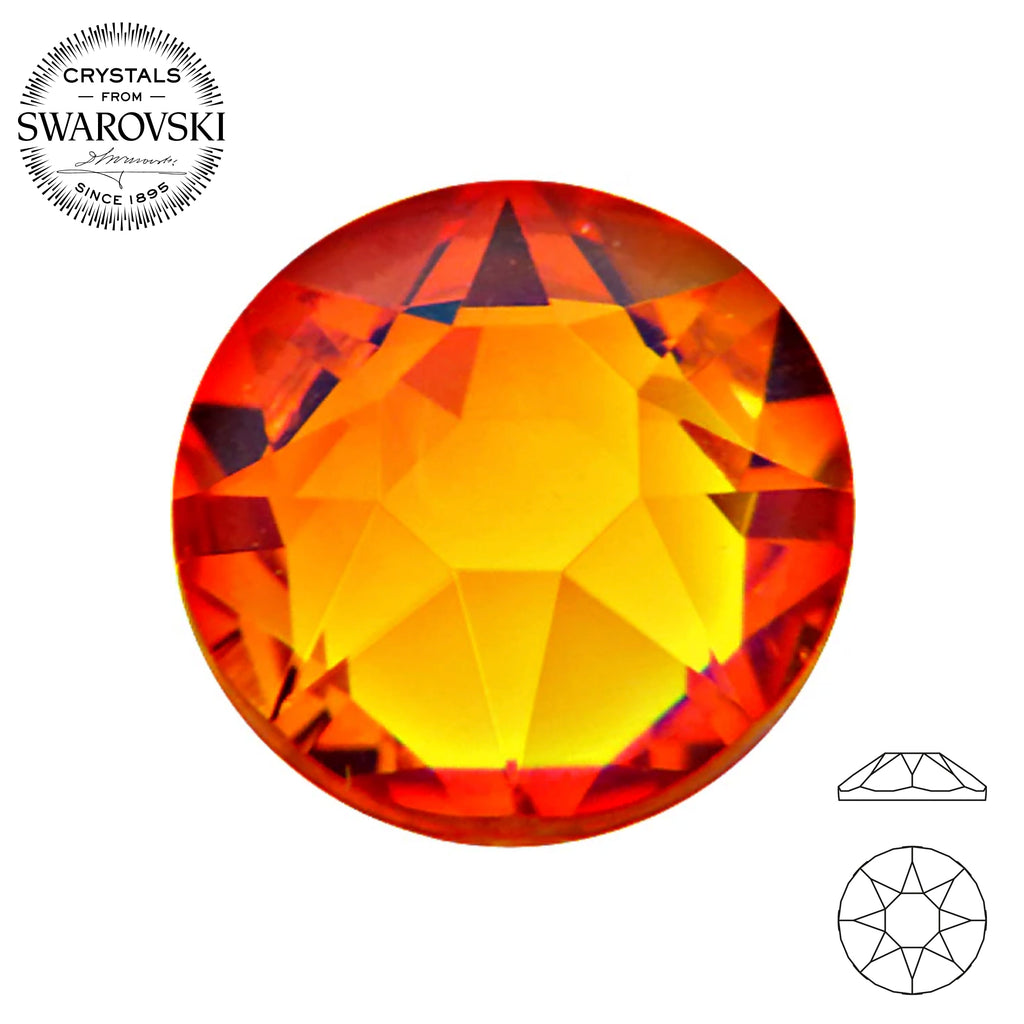 Swarovski® Round (Flat Back) FIRE OPAL
