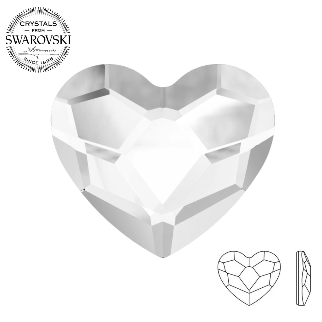 Swarovski® Heart (Flat Back) DTL CLEAR