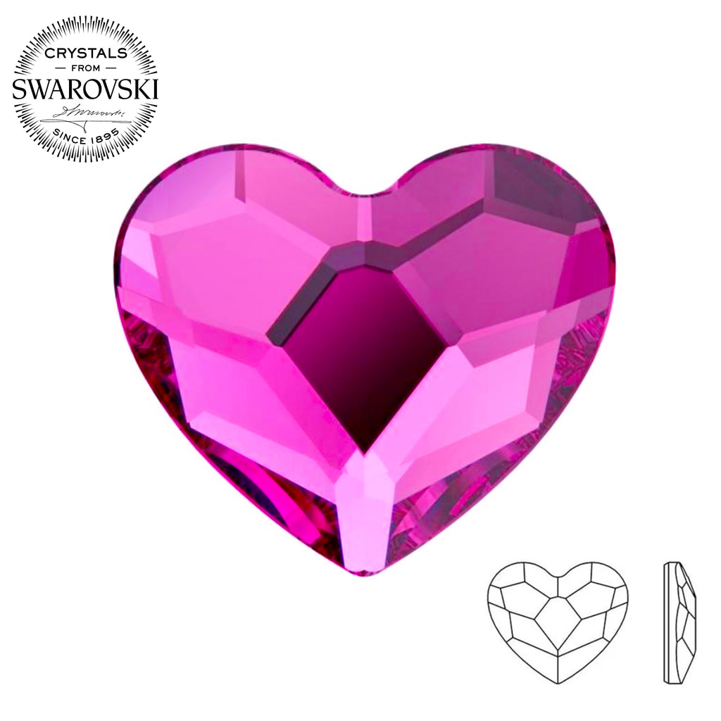 Swarovski® Heart (Flat Back) FUCHSIA