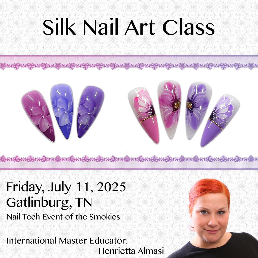 Silk Nail Art Class in Gatlinburg, Tennessee. Hands-on Class. 2025. Nail art painting. Nail Tech Event of The Smokies. July 11, 2025