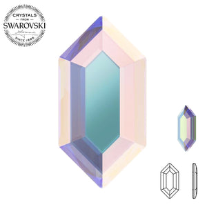 Swarovski® Elongated Hexagon (Flat Back) AB Crystals