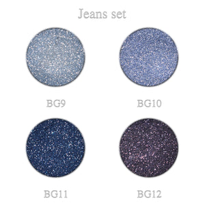 Blue glitter Jeans set 4pcs.