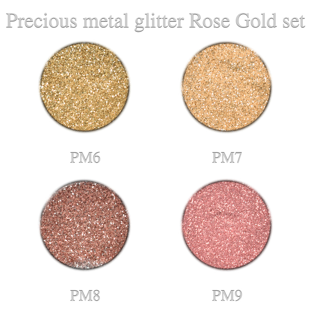 Precious Metal Glitter Rose Gold set 4pcs.