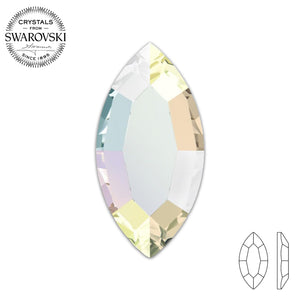 Swarovski® Navette (Flat Back) AB Crystals